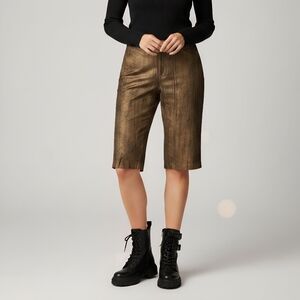 Vintage MAYENTL Italy Brown Metallic Bermuda Shorts Sz 44 Fits M/L Grunge Bronze